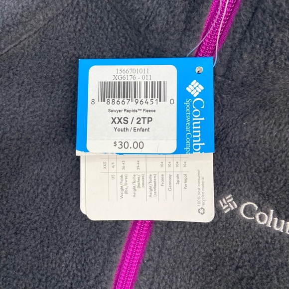 Columbia NWT Kids Fleece Jacket Size XXS (4/5) - Picture 6 of 10